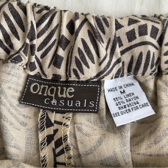 Onque Casuals Linen Blend Cropped Pants - Picture 5 of 15